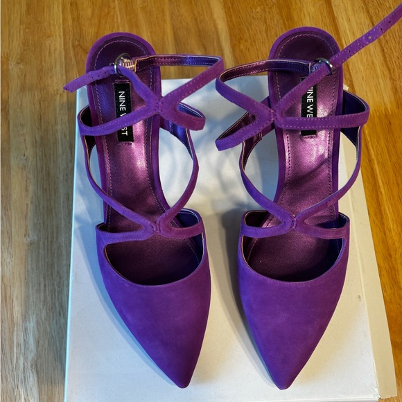 Nine West Purple Strappy Heels - Picture 1 of 5